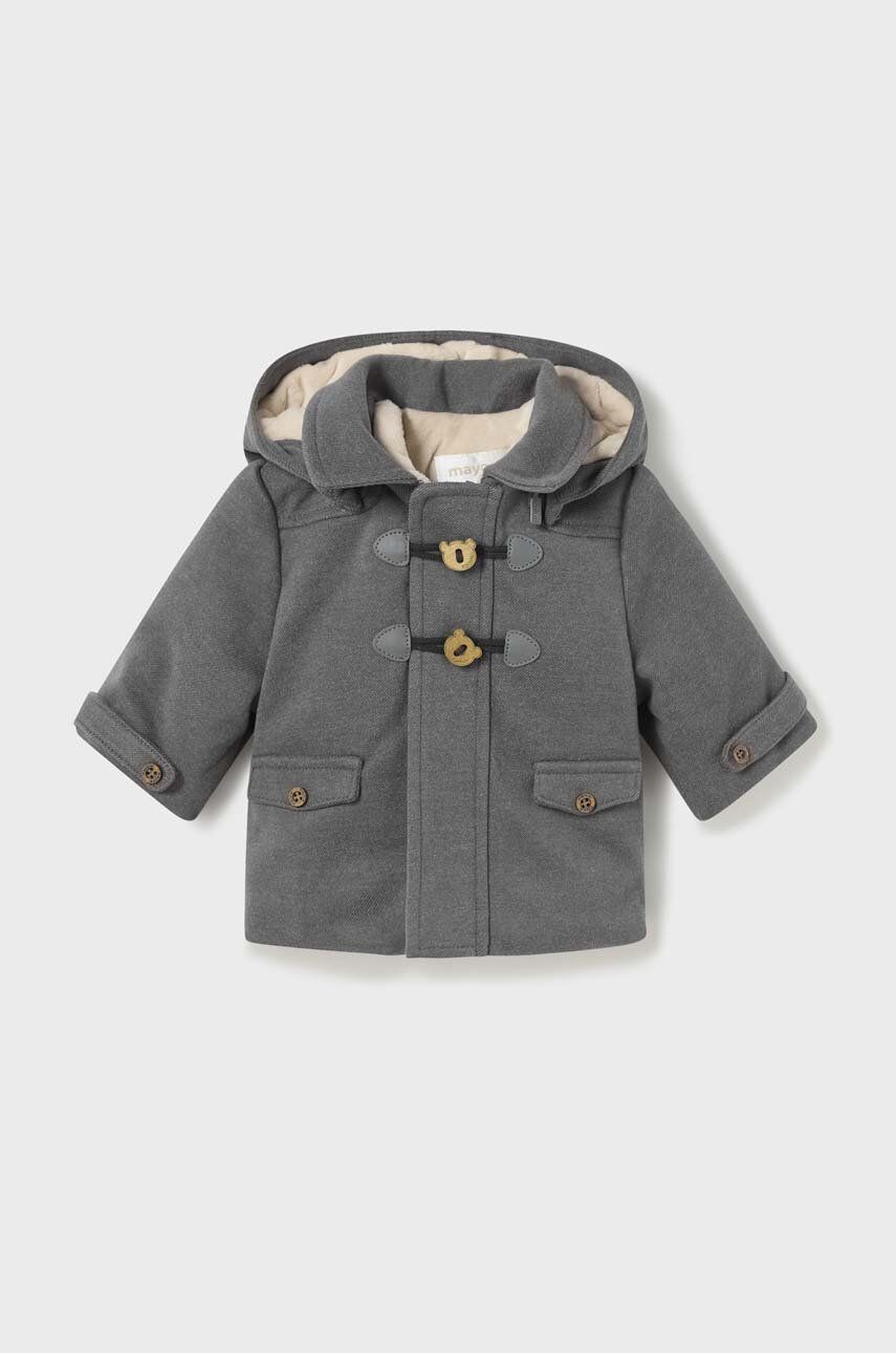 Kojenecký kabátek Mayoral Newborn šedá barva - šedá - Hlavní materiál: 88 % Polyester