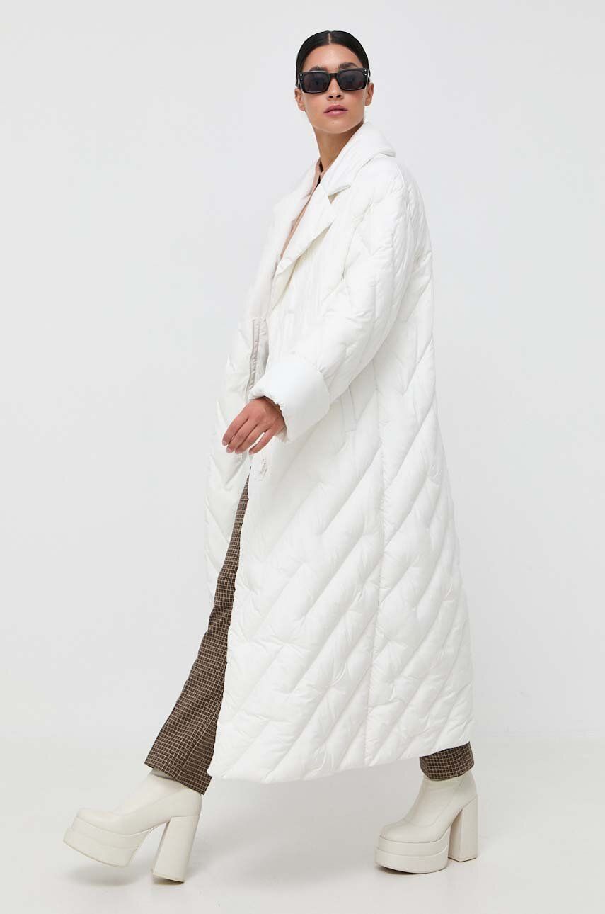 Bunda Pinko dámská, béžová barva, zimní, oversize - béžová - Hlavní materiál: 100 % Polyester V