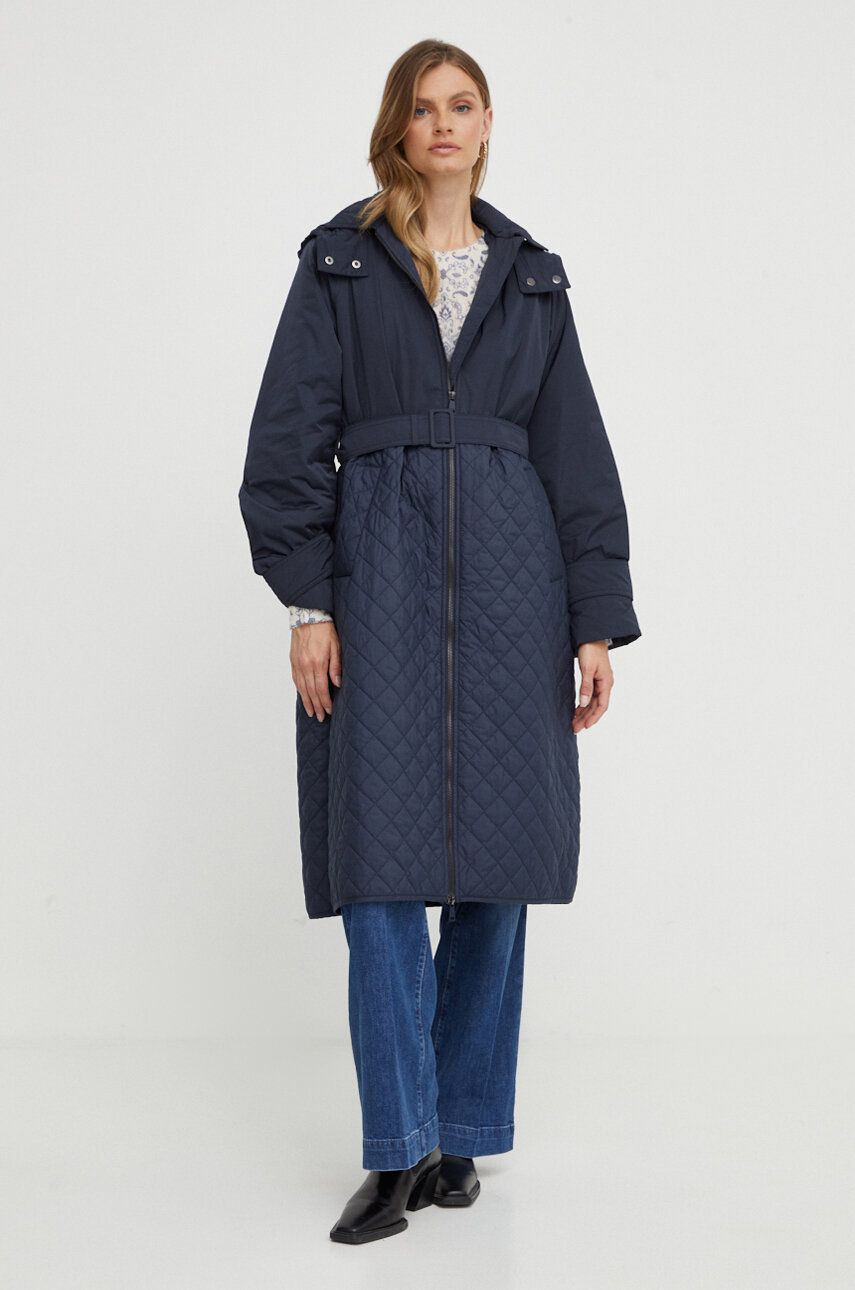 Weekend Max Mara Geaca Femei, Culoarea Albastru Marin, De Tranzitie, Oversize