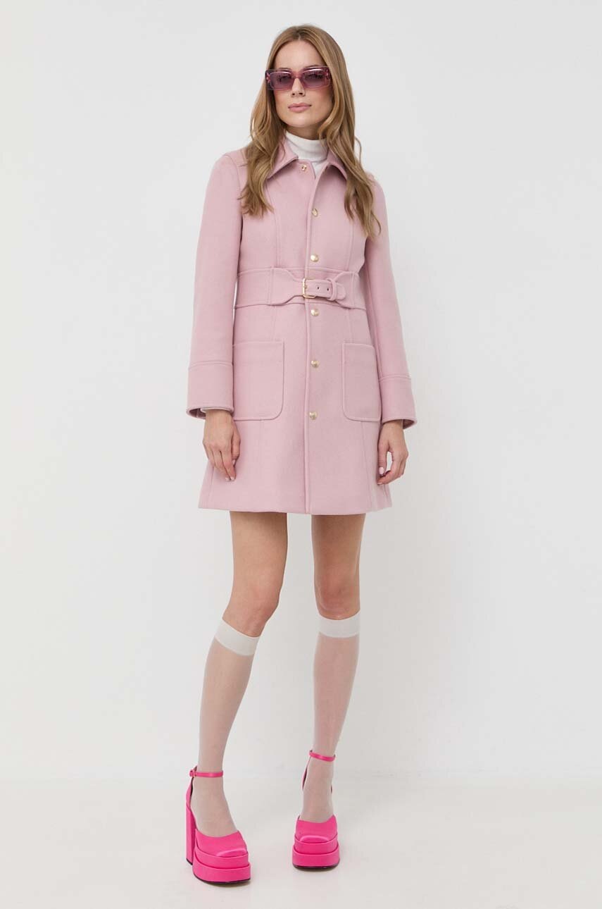 

Шерстяное пальто Red Valentino цвет розовый переходное