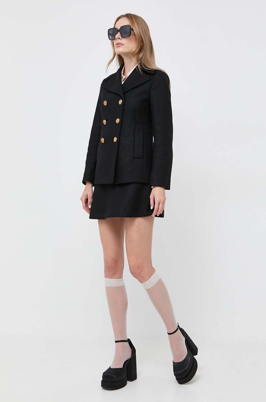

Вълнено яке Red Valentino в черно преходен модел, Черен