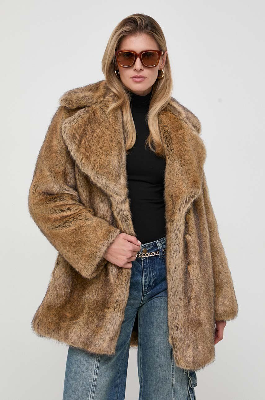 E-shop Kabát MICHAEL Michael Kors dámský, béžová barva, přechodný, oversize
