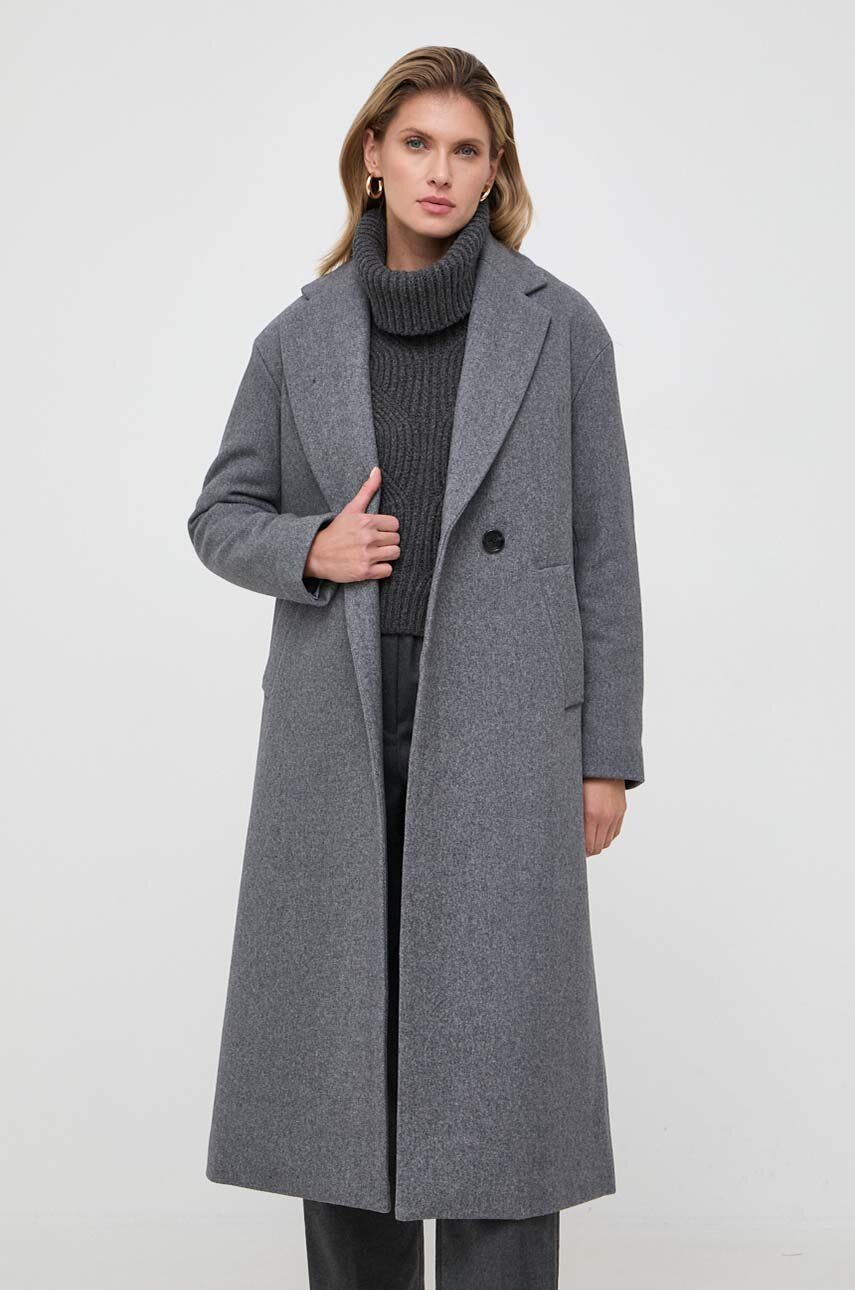 MICHAEL Michael Kors palton de lana culoarea gri, de tranzitie, cu doua randuri de nasturi