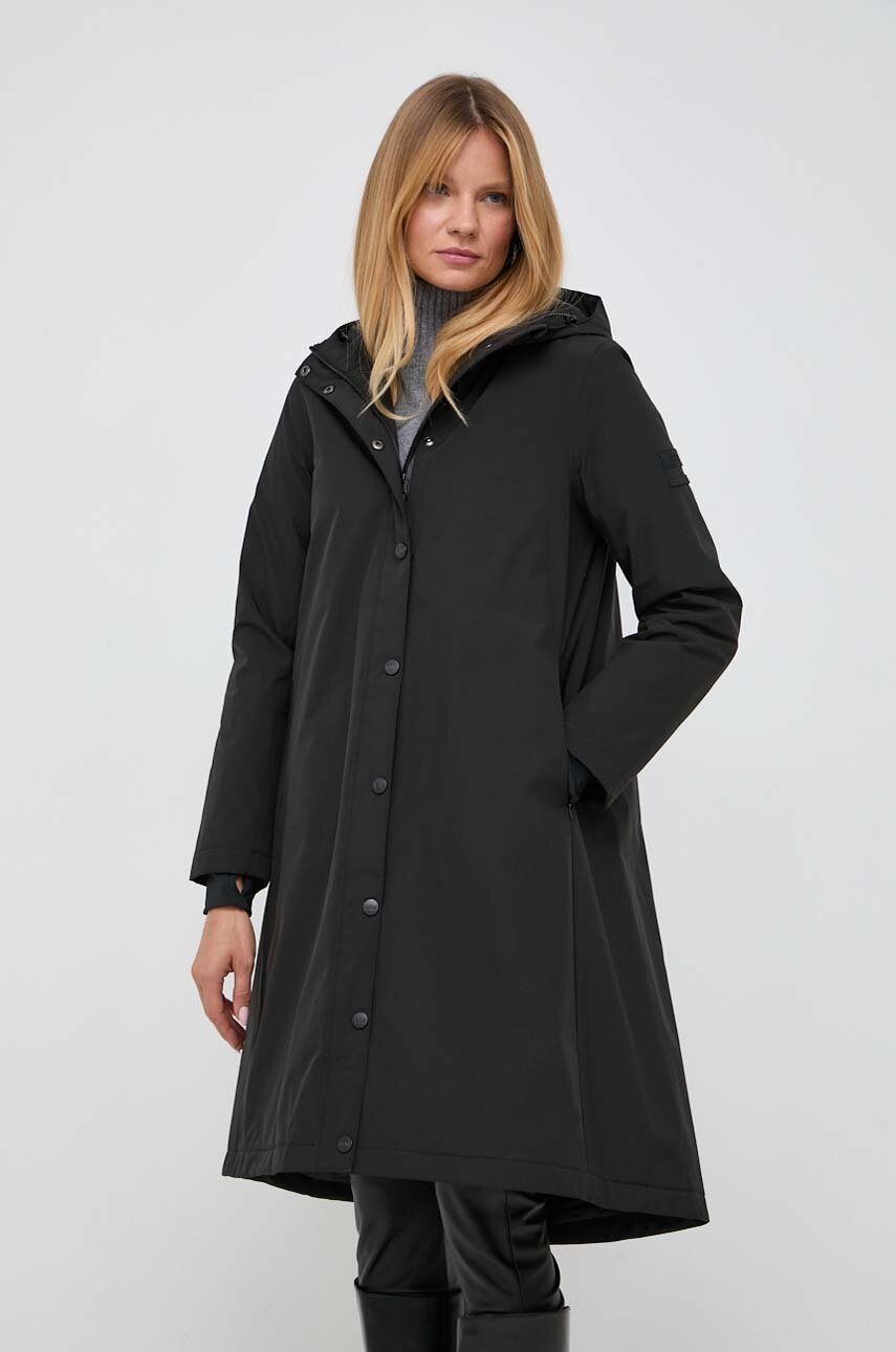 Max Mara Leisure geaca femei, culoarea negru, de tranzitie