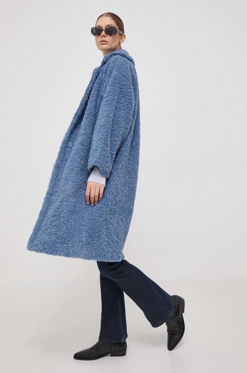 Kabát Deha dámský, přechodný - modrá - 100 % Polyester