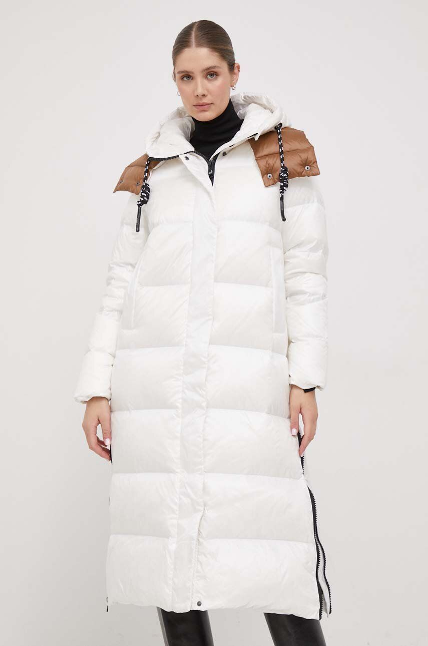 Péřová bunda Deha dámská, bílá barva, zimní - bílá - Hlavní materiál: 100 % Polyamid Podšívka: 