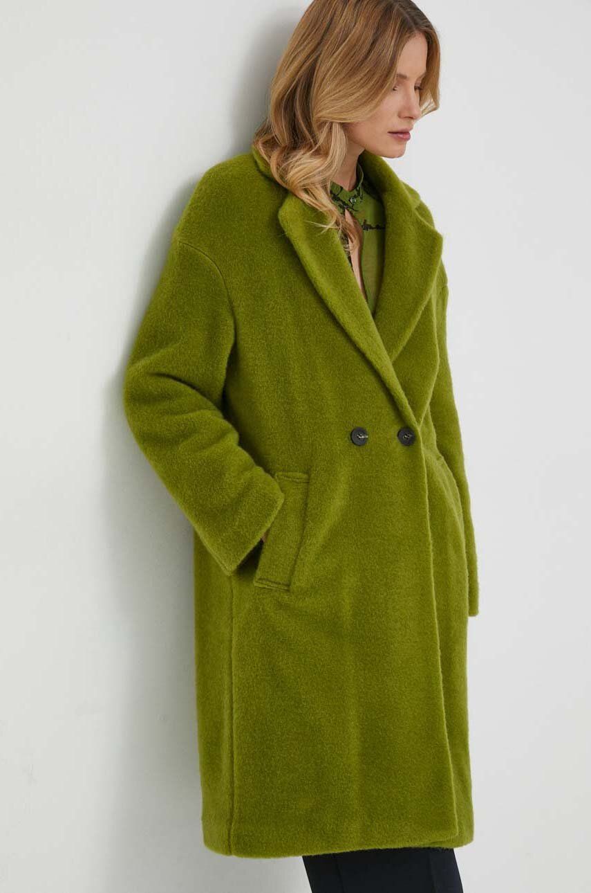 Sisley Palton Femei, Culoarea Verde, De Tranzitie, Oversize