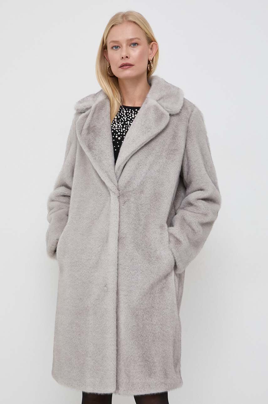 E-shop Kabát Marciano Guess dámský, šedá barva, přechodný