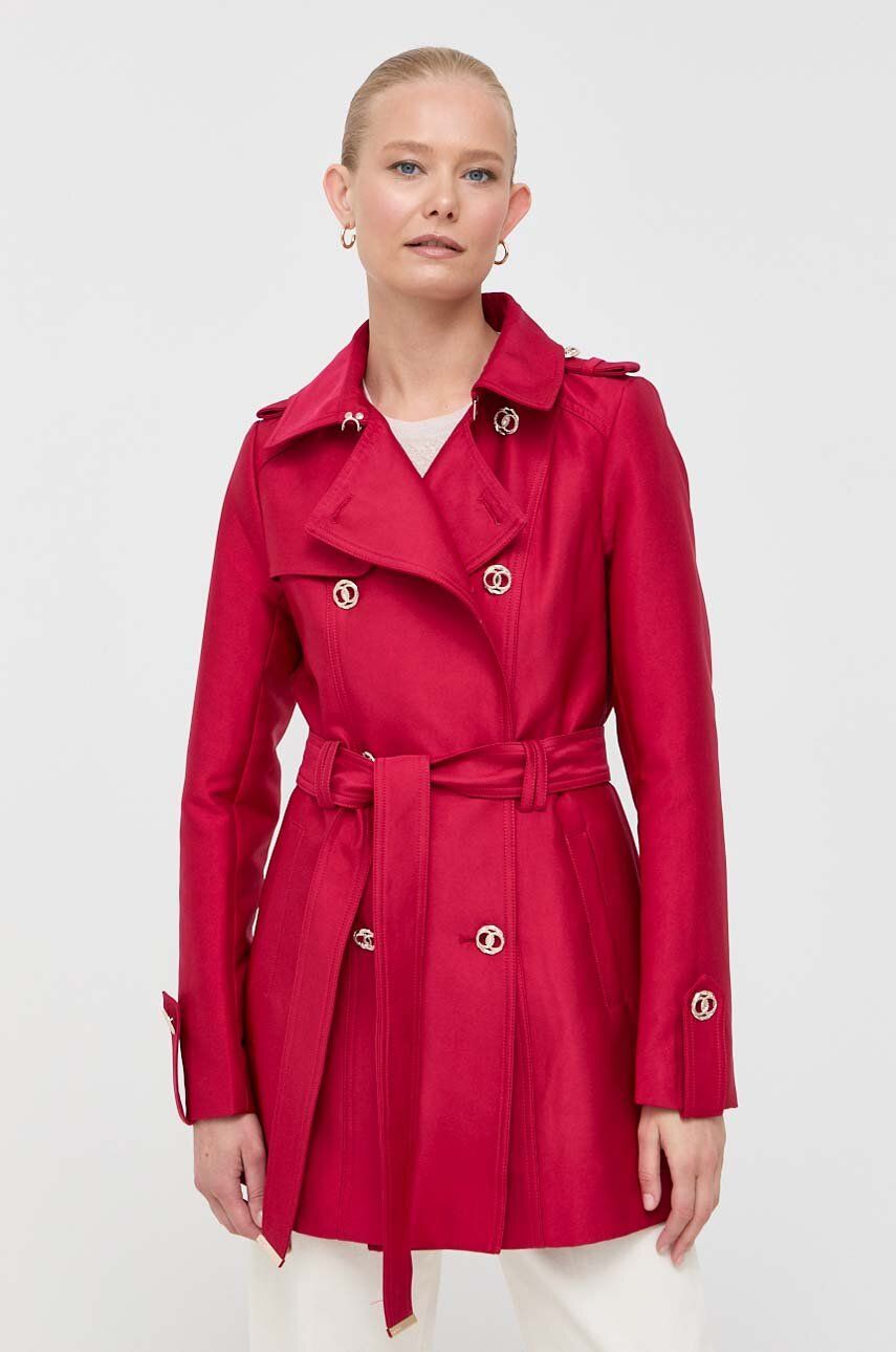 Trench kabát Morgan dámský, červená barva, přechodný - červená -  Hlavní materiál: 50 % Polyest