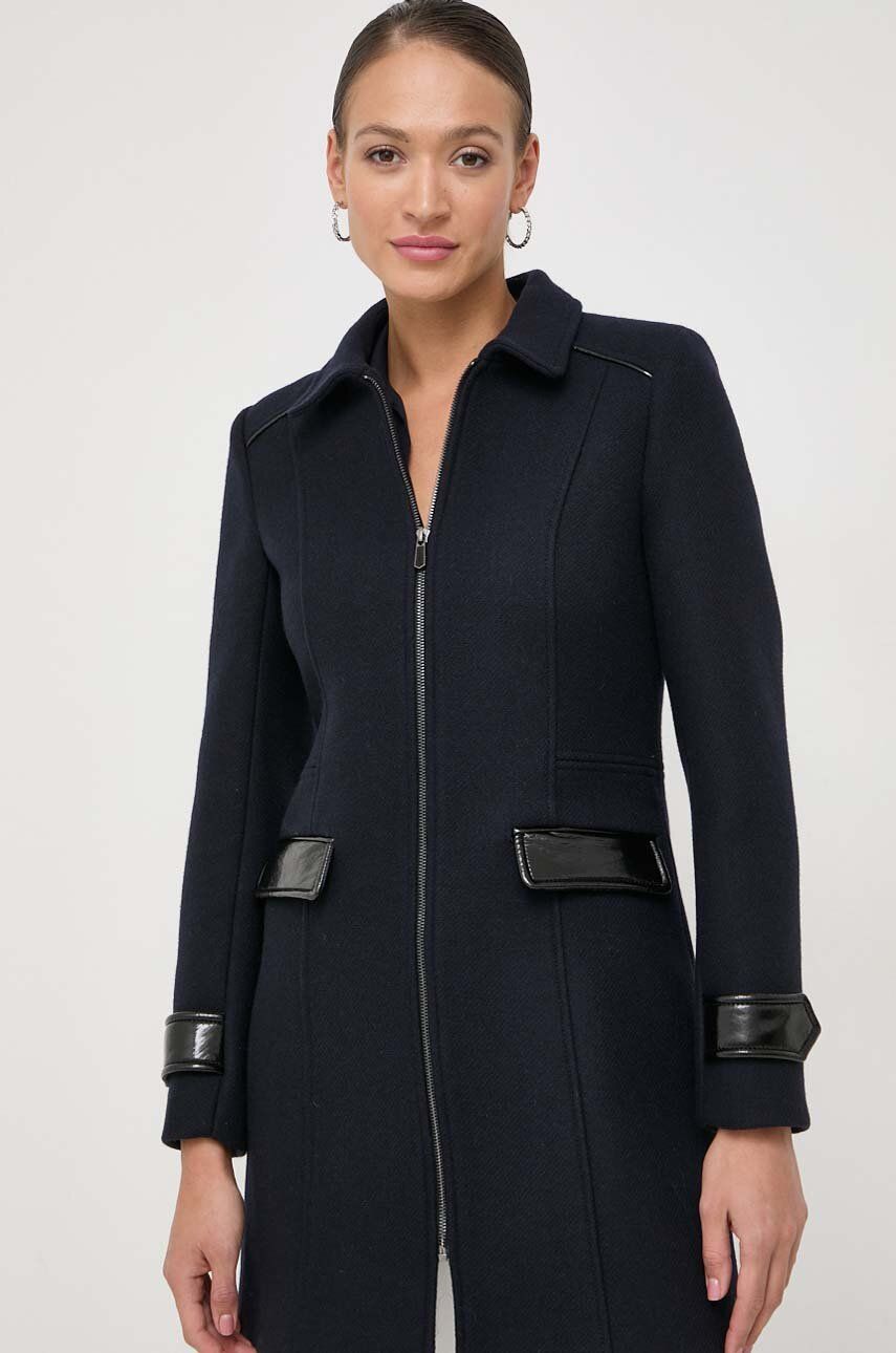 Vlněný kabát Morgan tmavomodrá barva, přechodný - námořnická modř - Hlavní materiál: 60 % Vlna