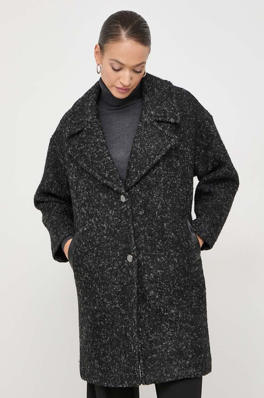 Morgan palton de lana culoarea gri, de tranzitie, oversize
