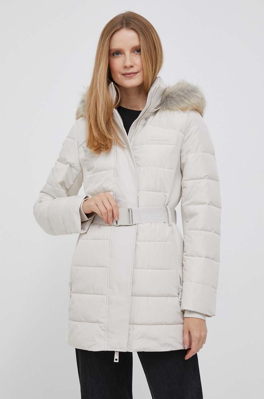 

Яке Calvin Klein в бежово зимен модел, Бежов