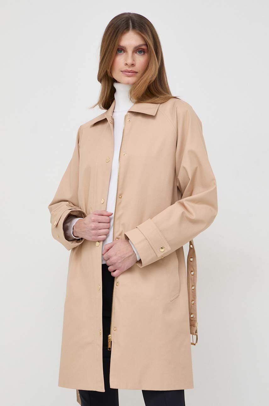 E-shop Bavlněný kabát MICHAEL Michael Kors béžová barva