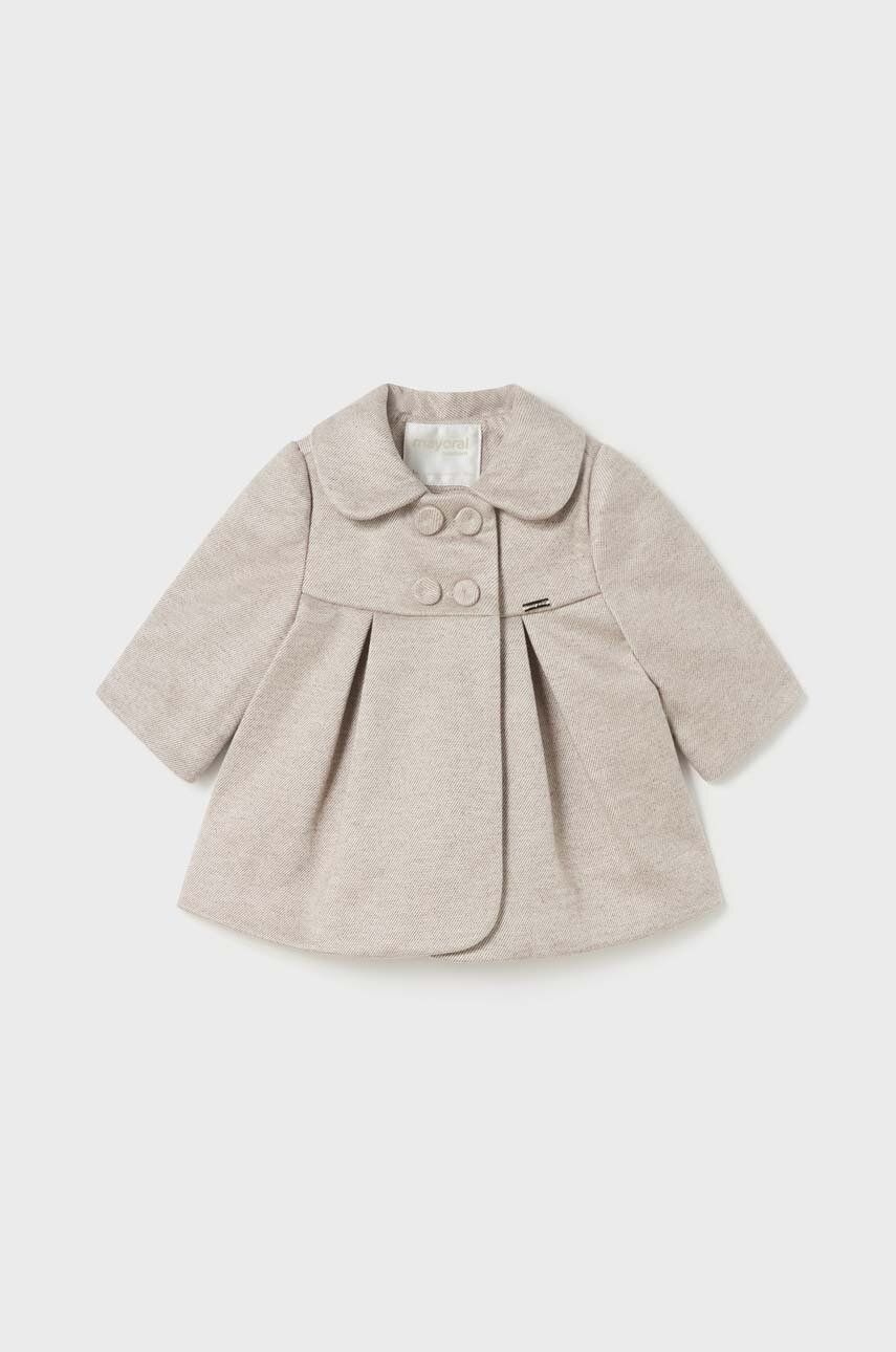 Dětský kabátek Mayoral Newborn hnědá barva - hnědá -  100 % Polyester