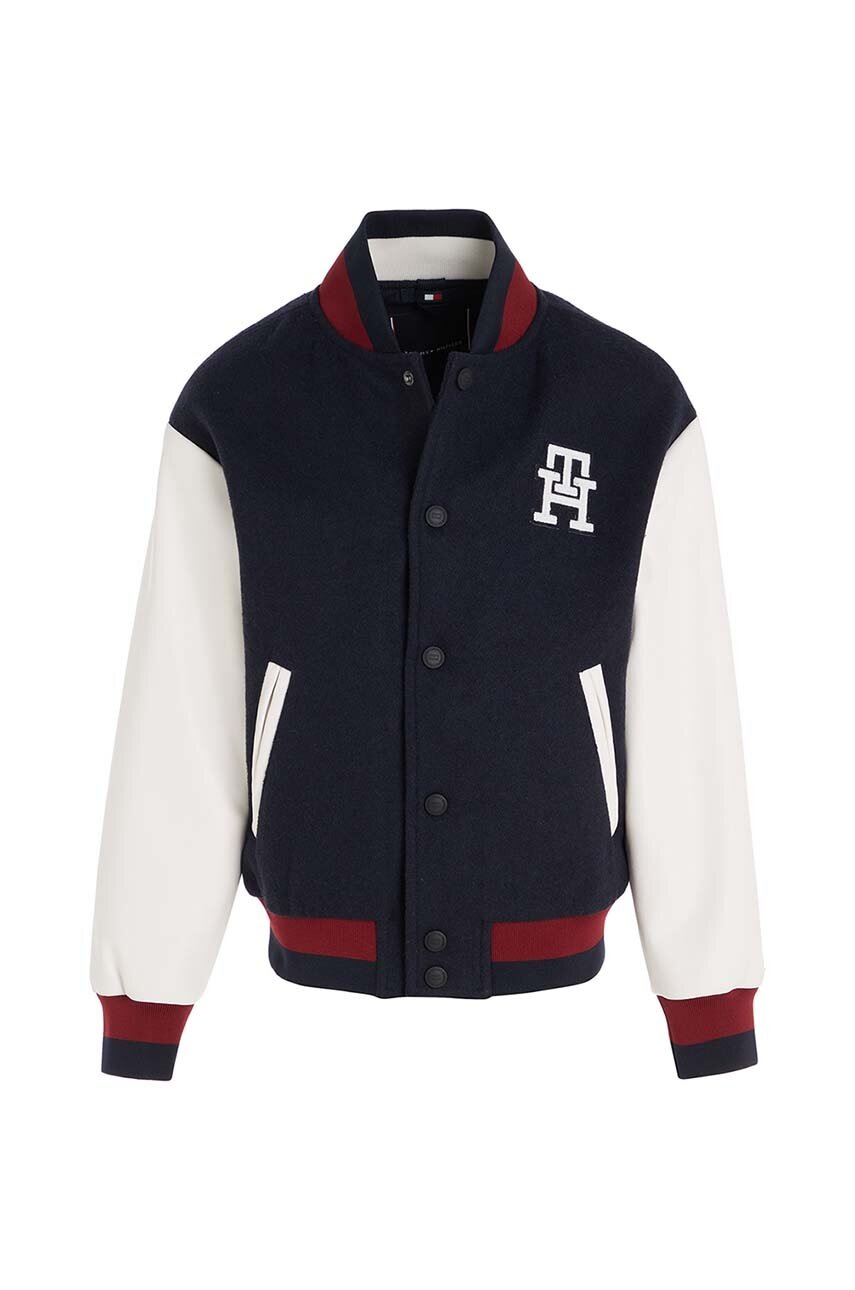 

Дитяча куртка-бомбер з домішкою вовни Tommy Hilfiger колір синій