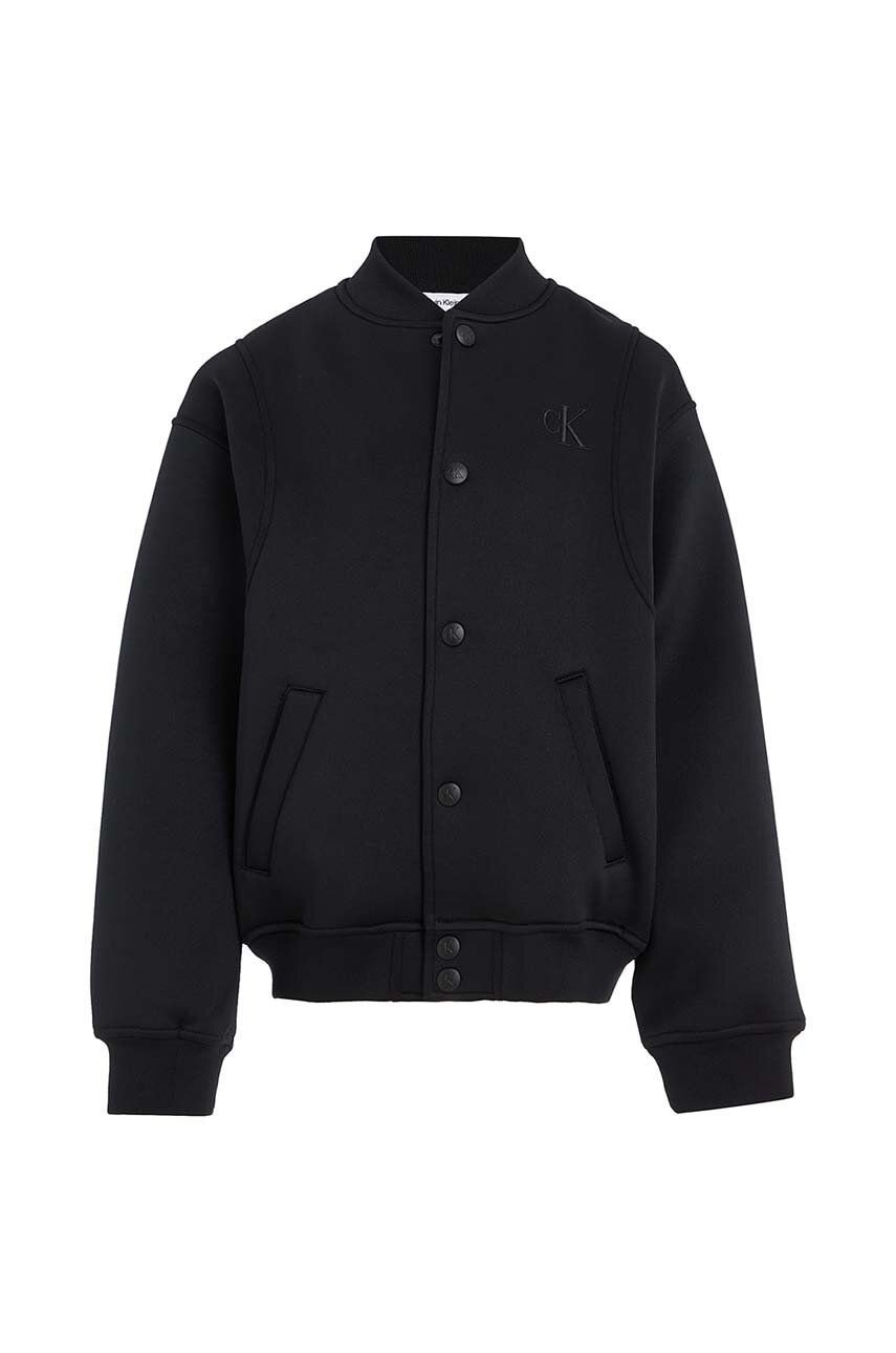 Dětská bomber bunda Calvin Klein Jeans černá barva - černá -  79 % Polyester