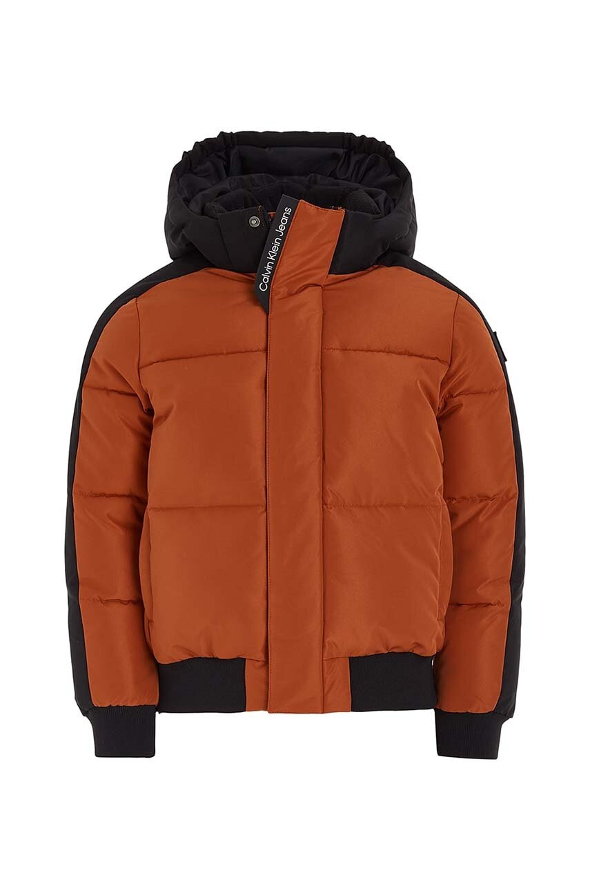 Дитяча куртка Calvin Klein Jeans колір помаранчевий