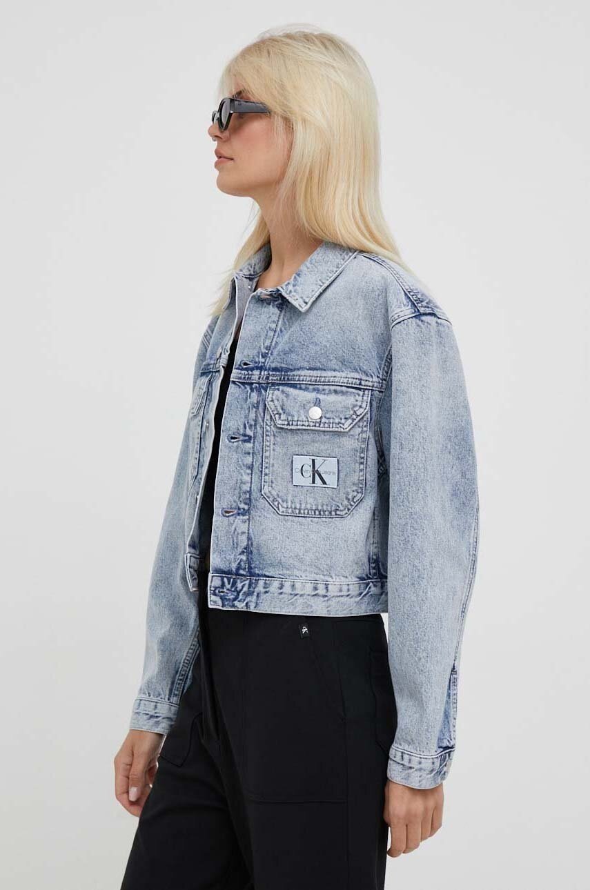 

Дънково яке Calvin Klein Jeans в синьо преходен модел, Син