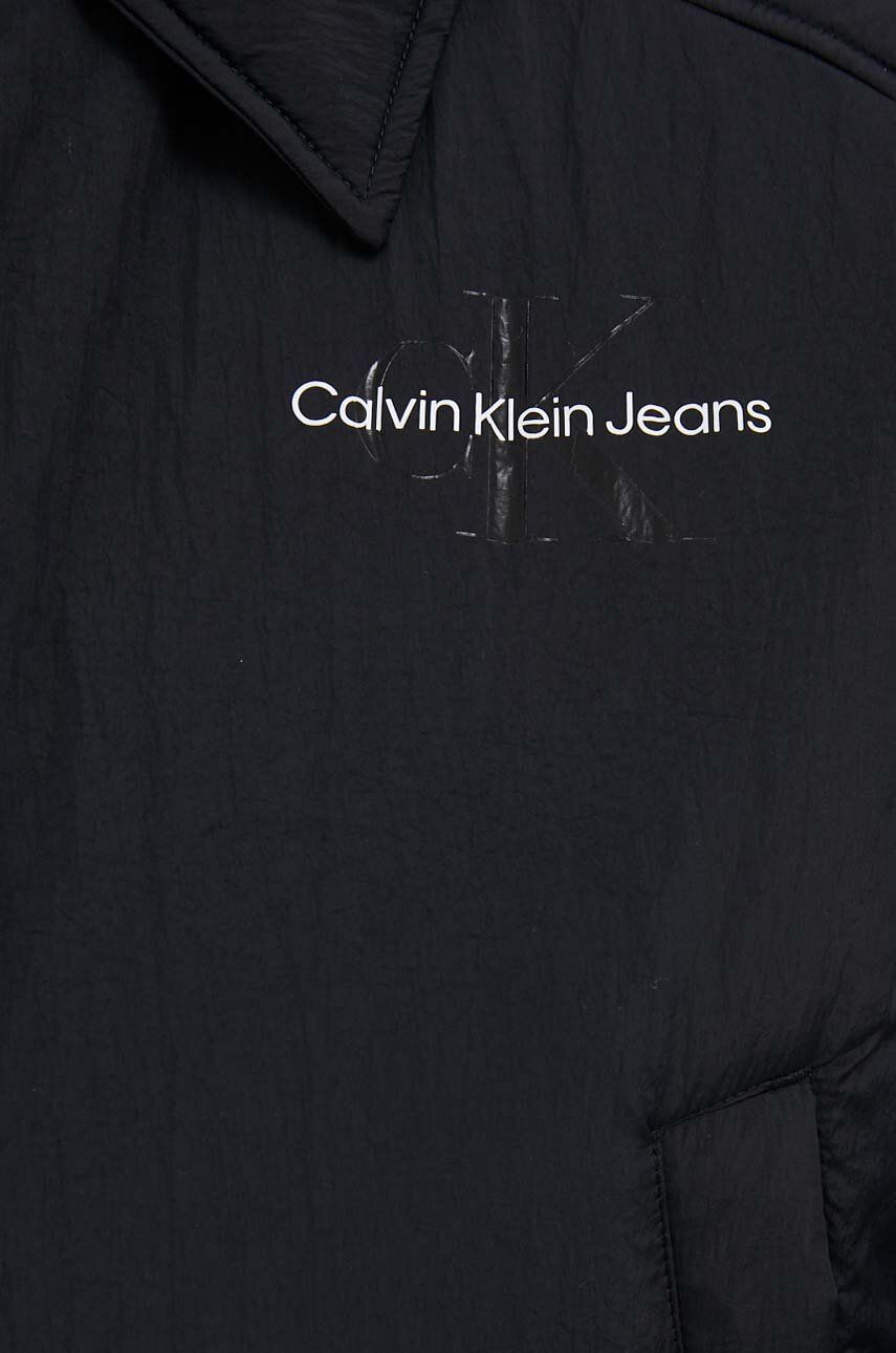 Jakna Calvin Klein Jeans ženska, črna Barva