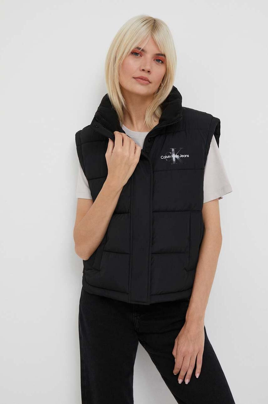 

Елек Calvin Klein Jeans дамски в черно зимен модел, Черен