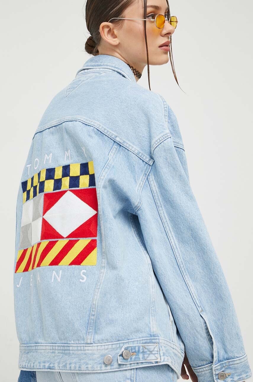 

Джинсова куртка Tommy Jeans жіноча перехідна oversize