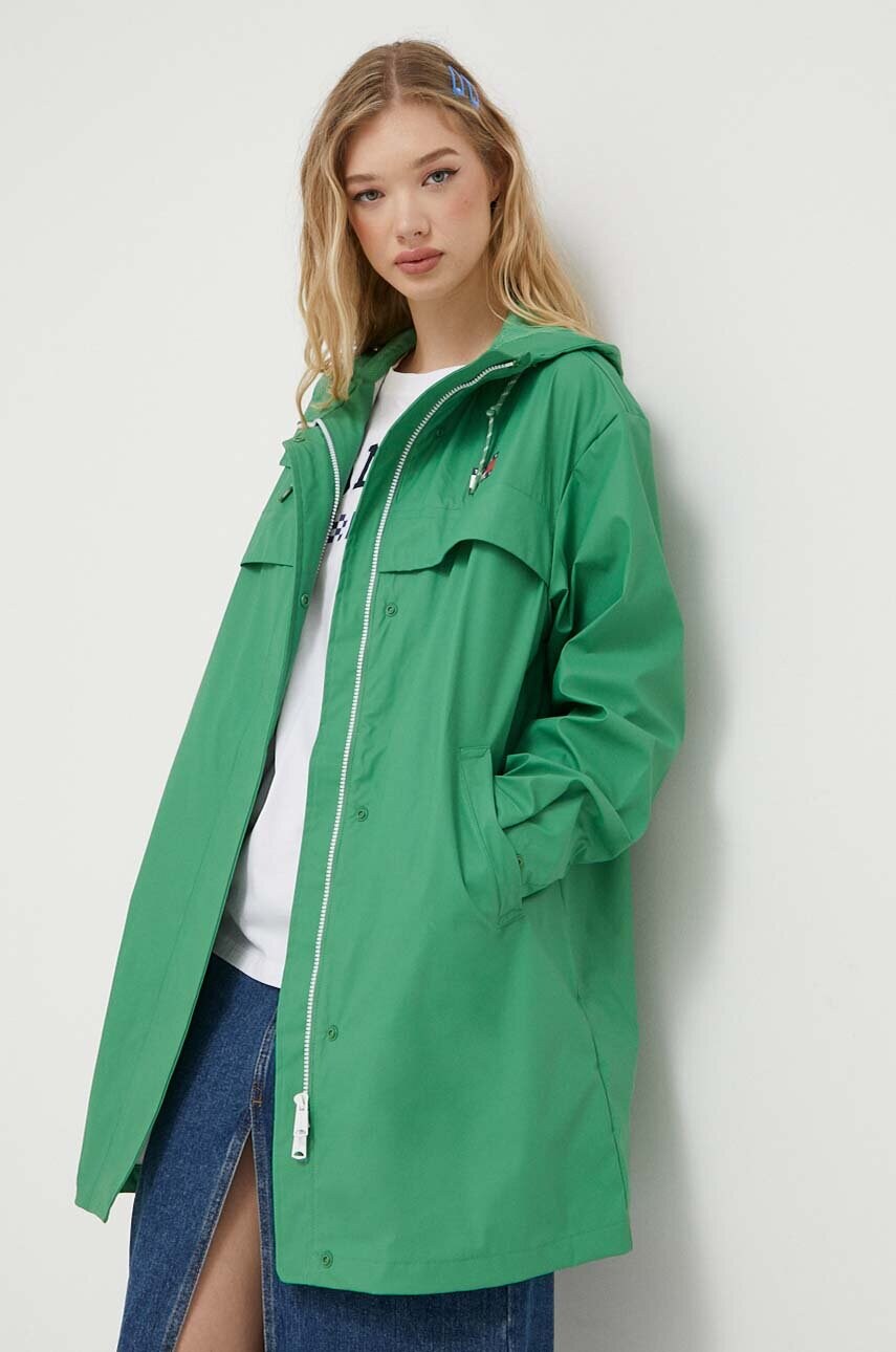 

Дощовик Tommy Jeans жіноча колір зелений перехідна