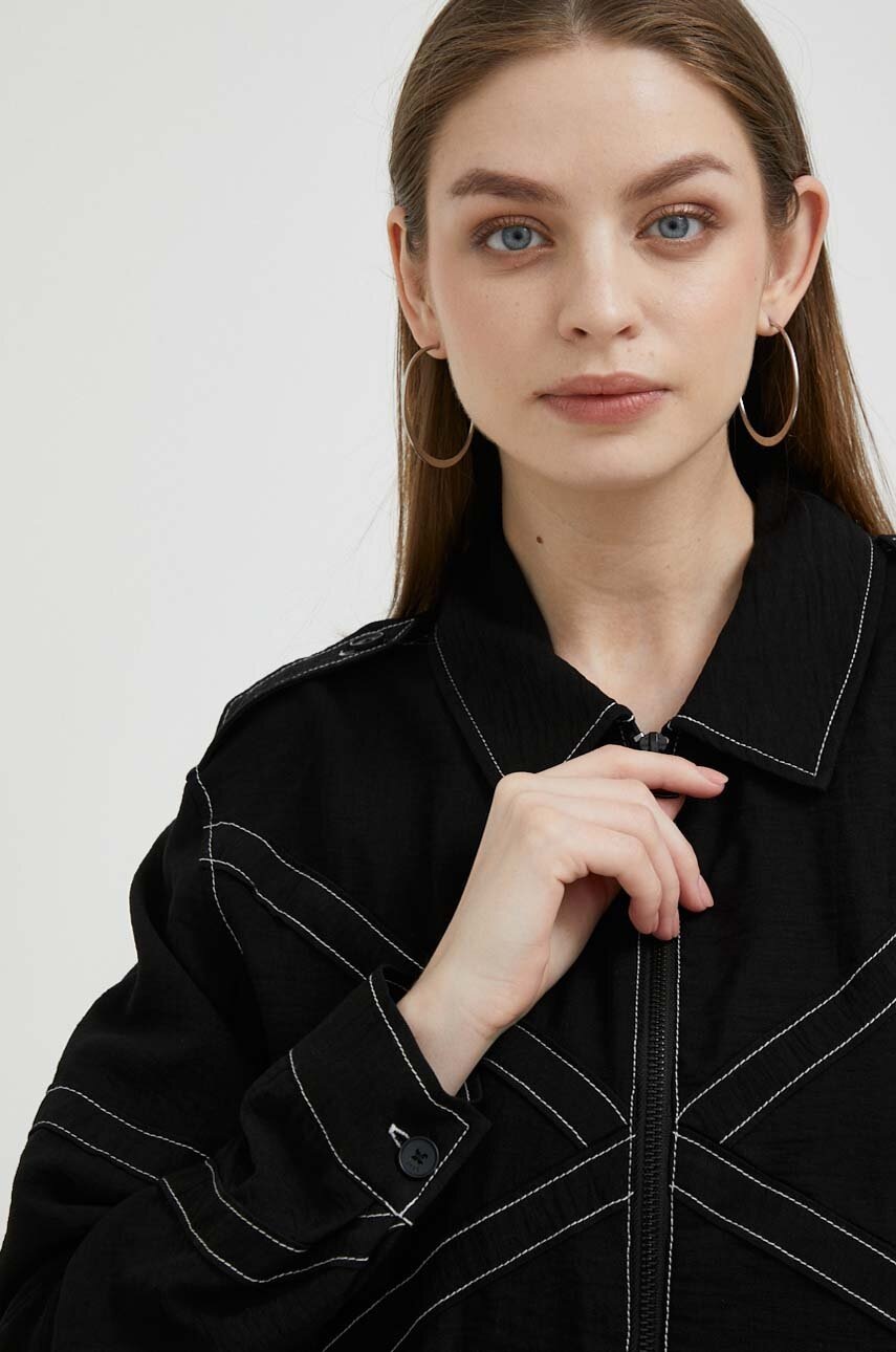 Μπουφάν DKNY χρώμα: μαύρο φωτογραφία