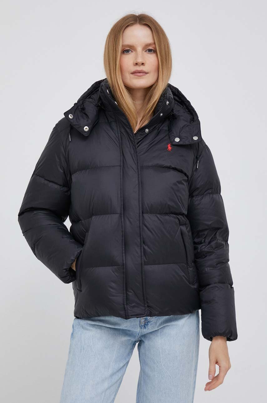 

Пуховая куртка Polo Ralph Lauren женская цвет чёрный зимняя