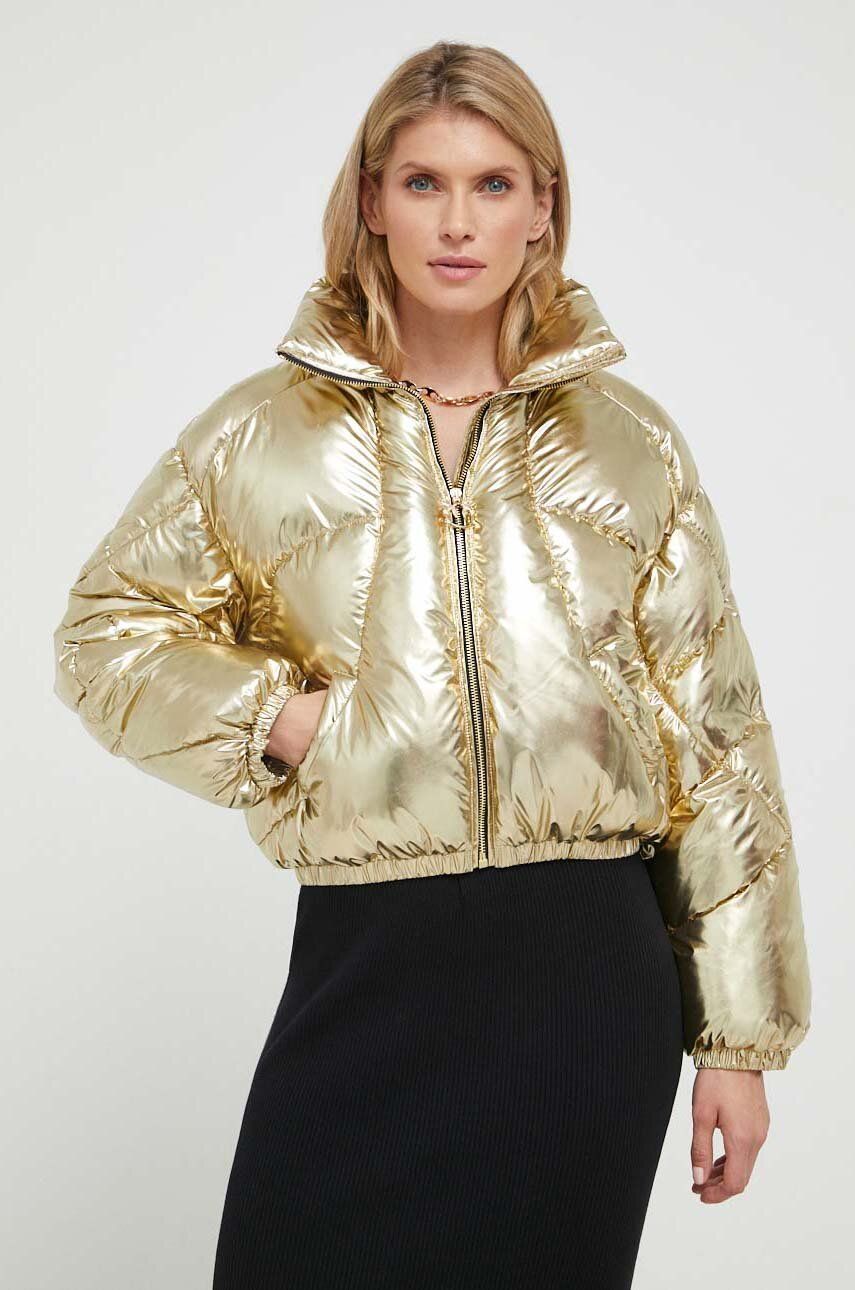 Bunda Pinko dámská, zlatá barva, zimní - zlatá -  Hlavní materiál: 100 % Polyester Podšívk