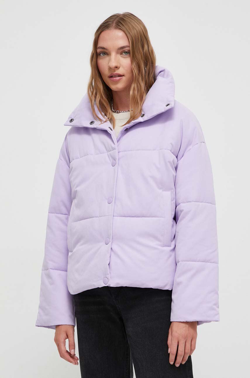 Billabong geaca femei, culoarea violet, de iarna, oversize