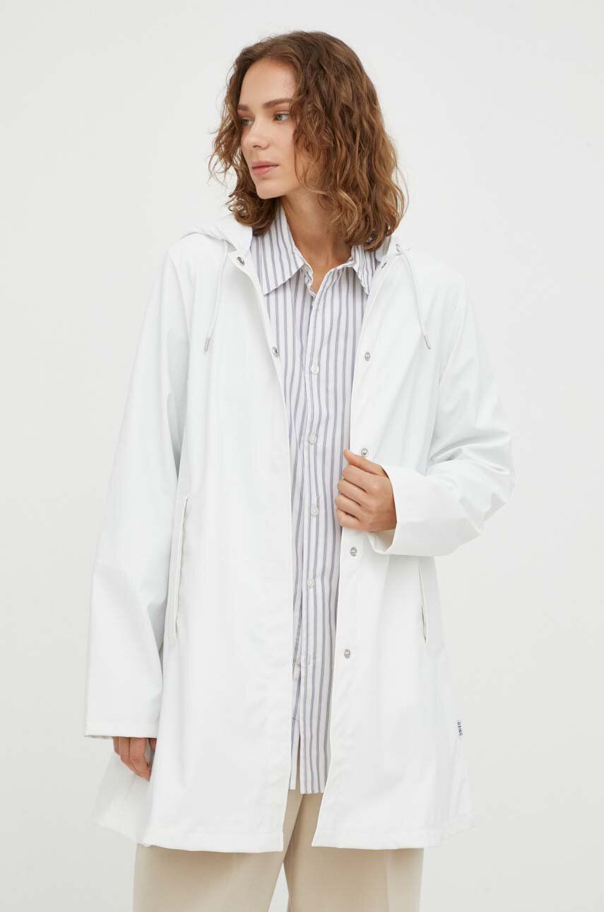 Levně Nepromokavá bunda Rains 18050 Jackets dámská, bílá barva, přechodná