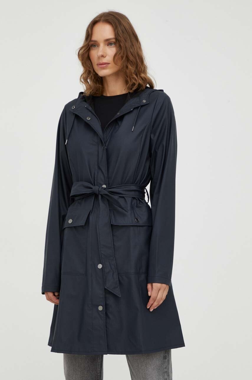 Rains geaca de ploaie 18130 Jackets femei, culoarea albastru marin, de tranzitie