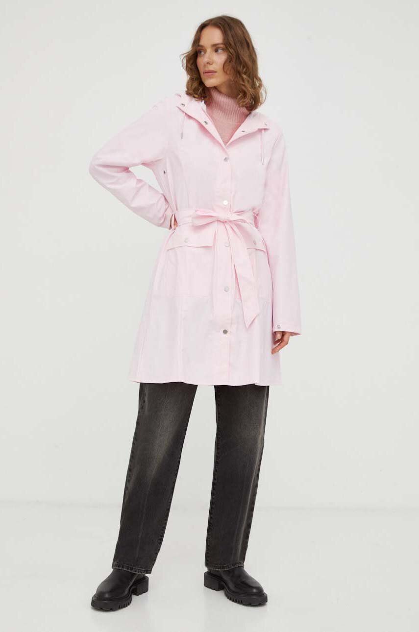 E-shop Nepromokavá bunda Rains 18130 Jackets dámská, růžová barva, přechodná