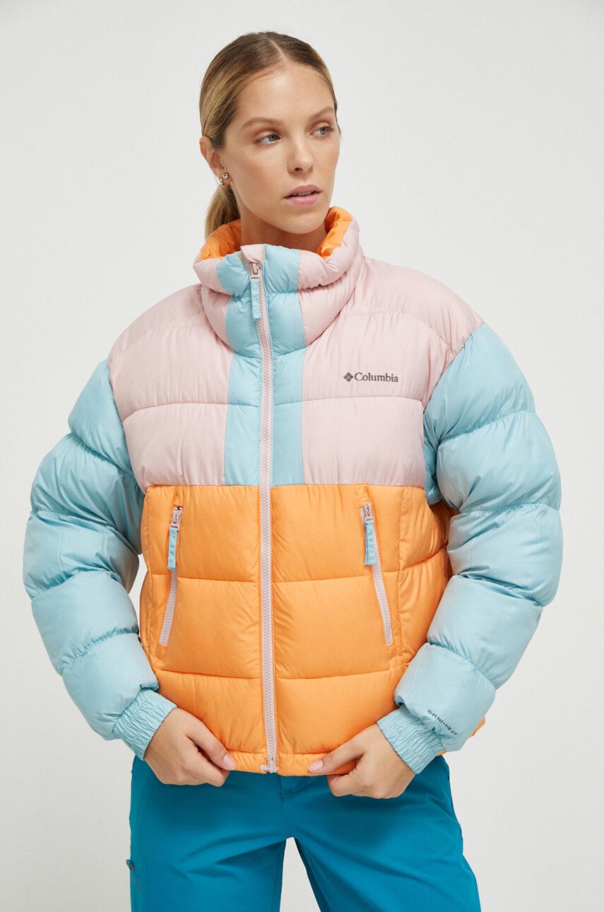 Bunda Columbia dámská, oranžová barva, zimní - oranžová - Hlavní materiál: 100 % Polyester Podš