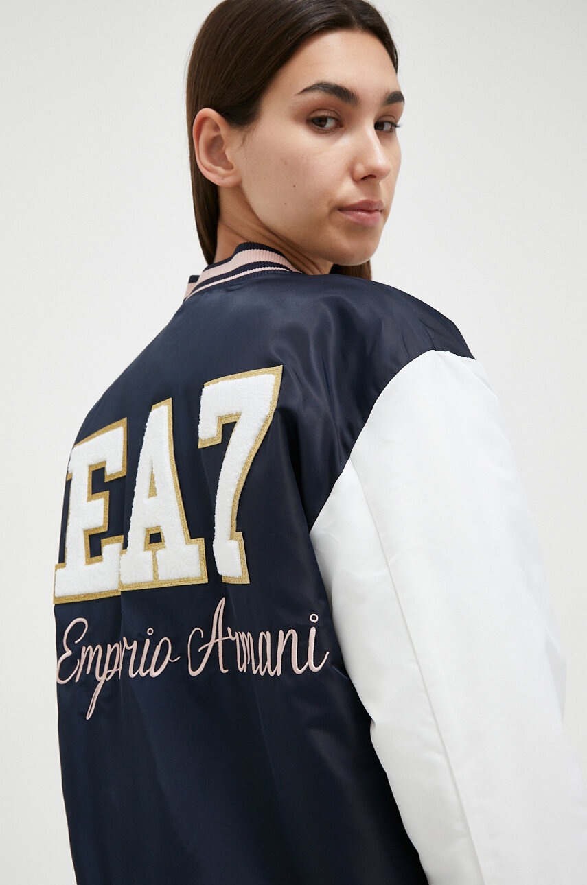 

Куртка-бомбер EA7 Emporio Armani женский цвет синий зимняя