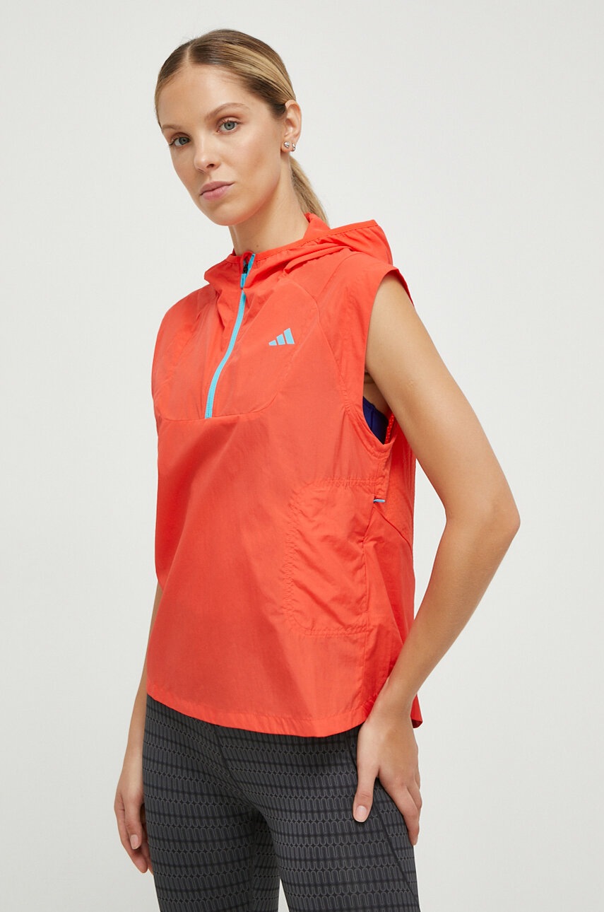 

Спортивна безрукавка adidas Performance Adizero колір червоний перехідний