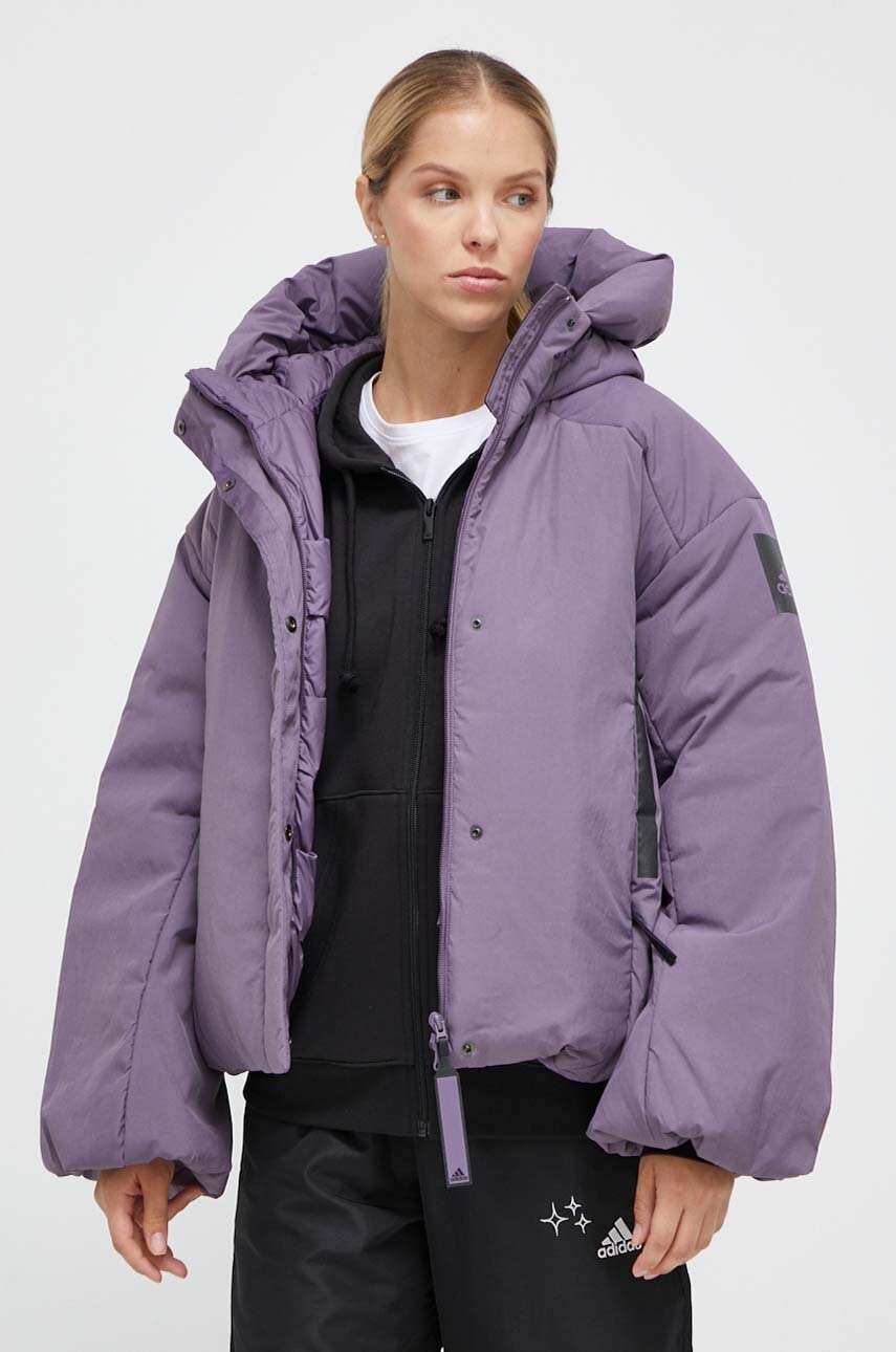 Adidas Geaca De Puf Femei, Culoarea Violet, De Iarna