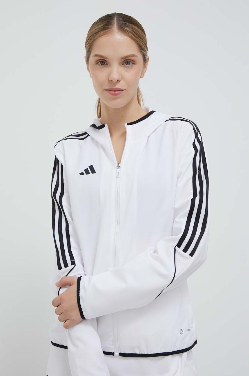 Tréninková bunda adidas Performance Tiro 23 bílá barva, přechodná, IA1631