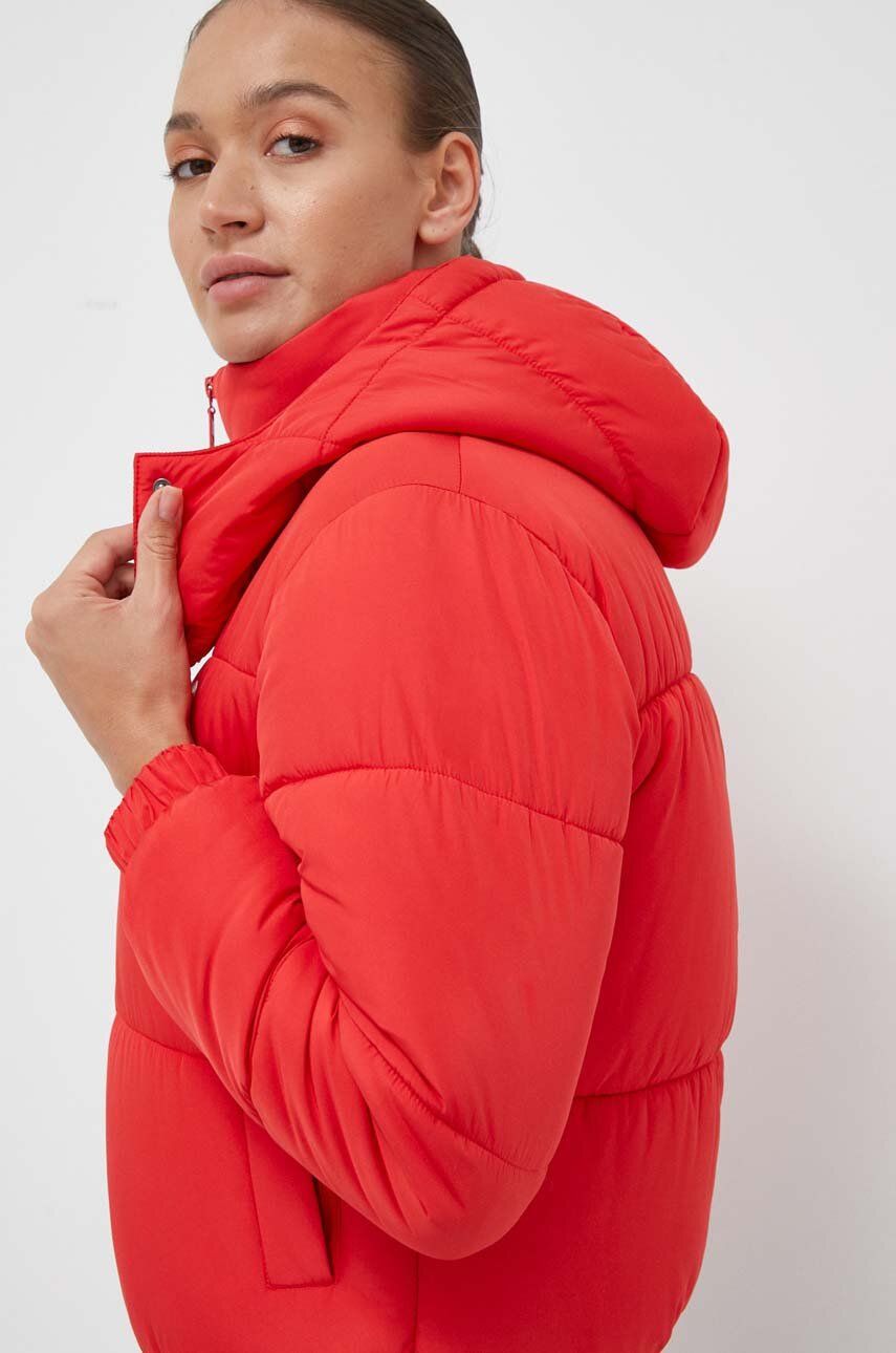 Bunda Fila dámská, červená barva, zimní - červená - 100 % Polyester