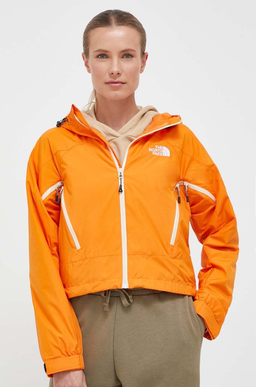 Bunda The North Face oranžová barva, přechodná - oranžová - 100 % Polyester