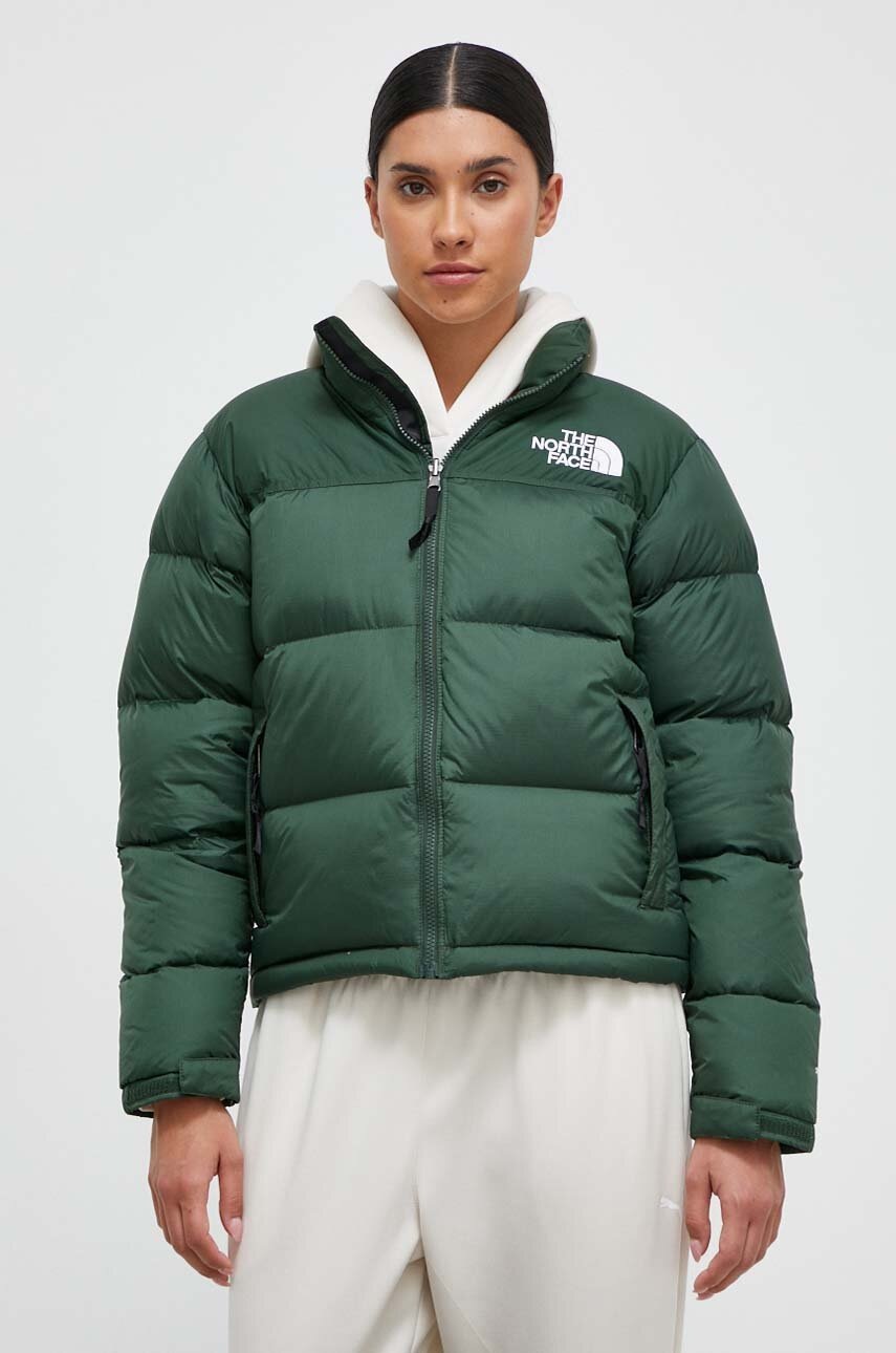 

Пухено яке The North Face в зелено зимен модел, Зелен
