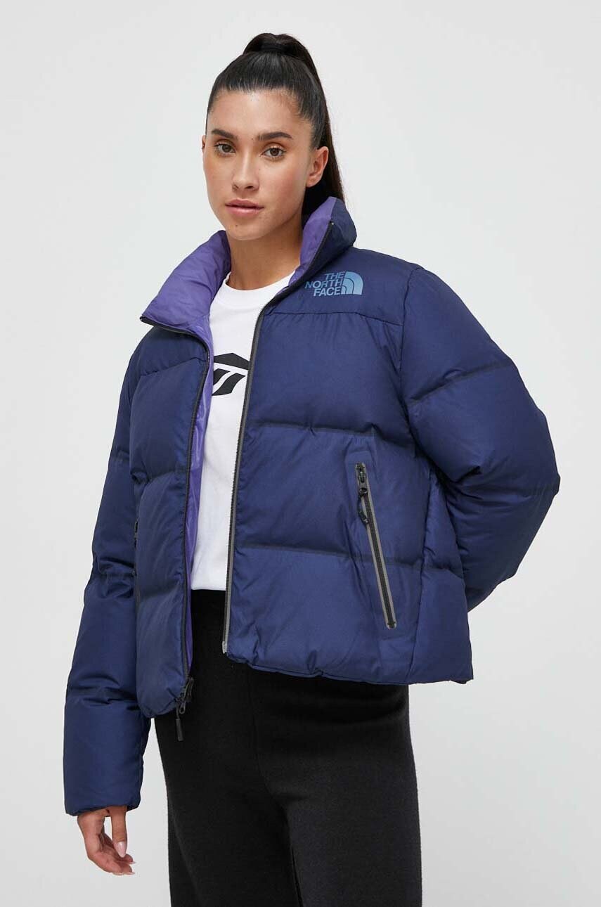 

Пухено яке The North Face в тъмносиньо зимен модел, Тъмносин