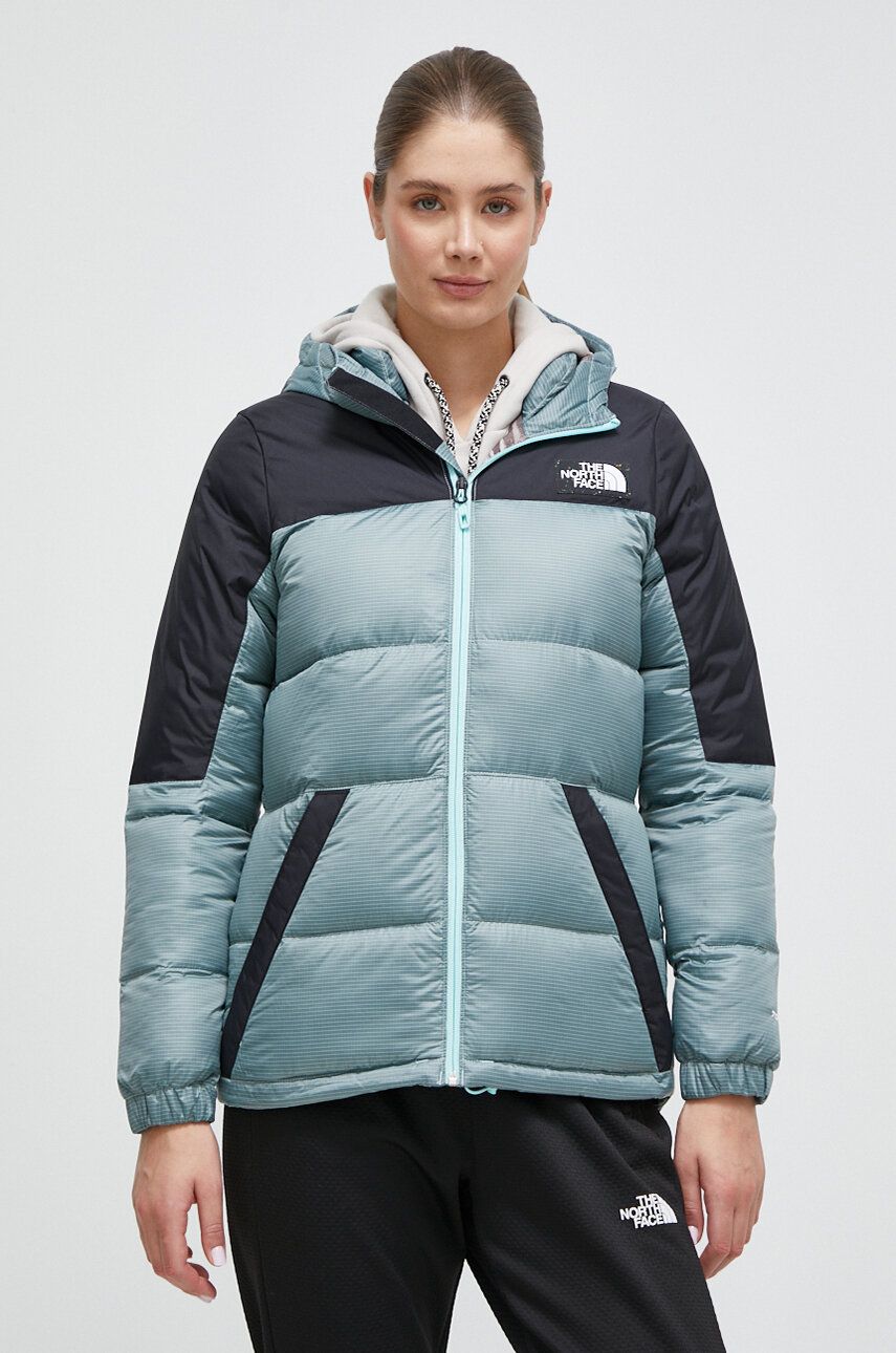Péřová bunda The North Face dámská, zimní - modrá - Podšívka: 100 % Polyester Výplň: 80 % Recyk
