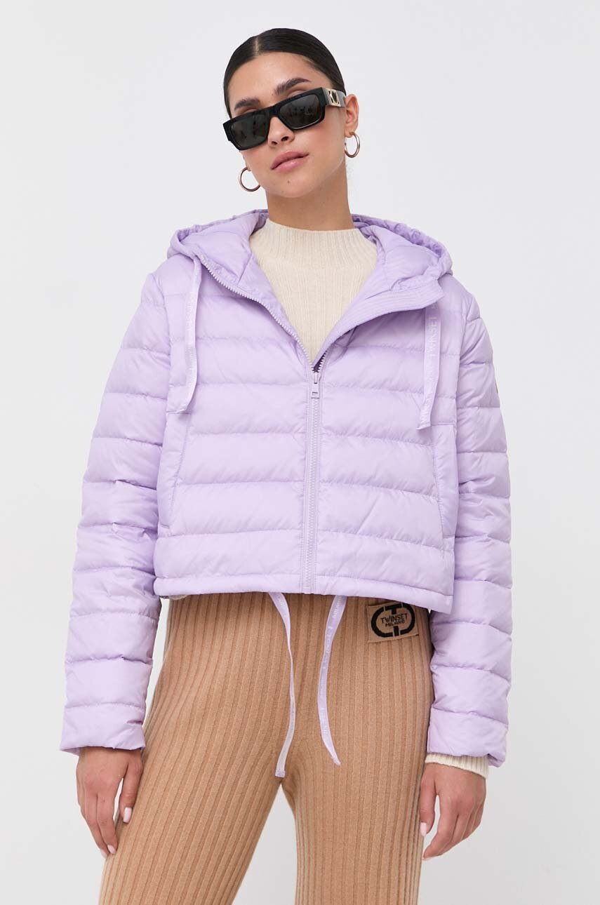 

Пуховая куртка Twinset женская цвет фиолетовый зимняя oversize