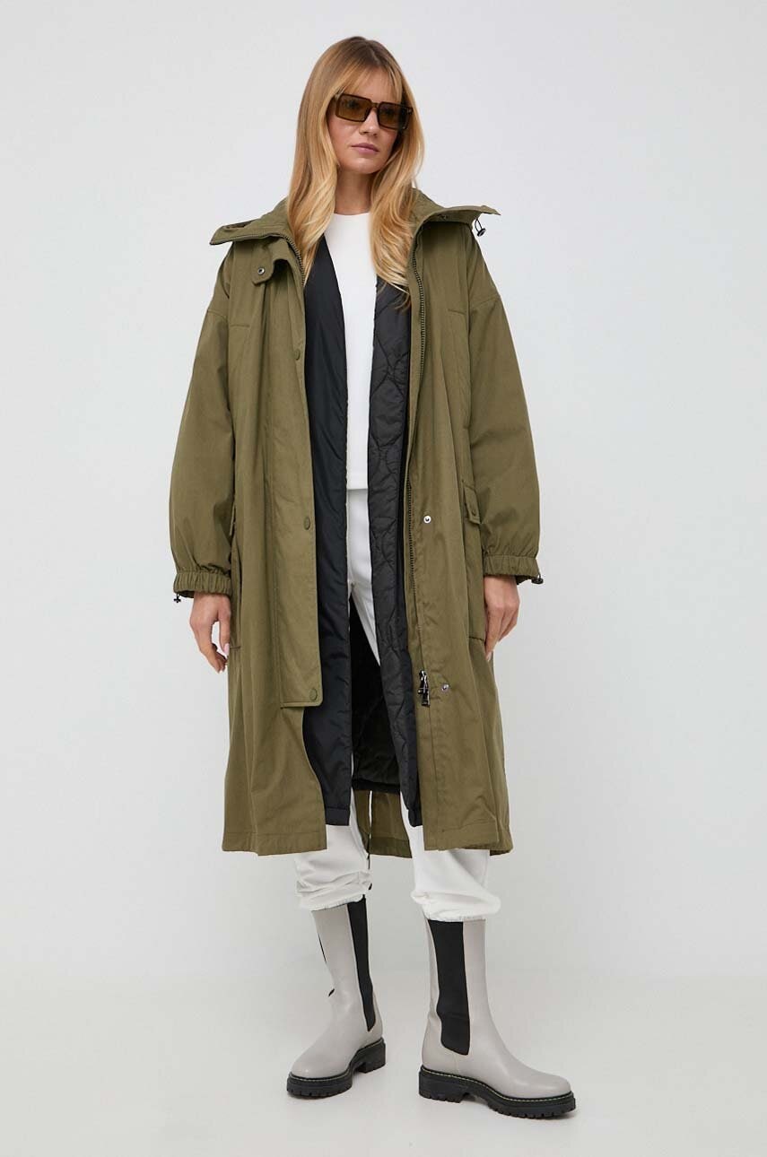 Weekend Max Mara Geaca Femei, Culoarea Verde, De Tranzitie, Oversize