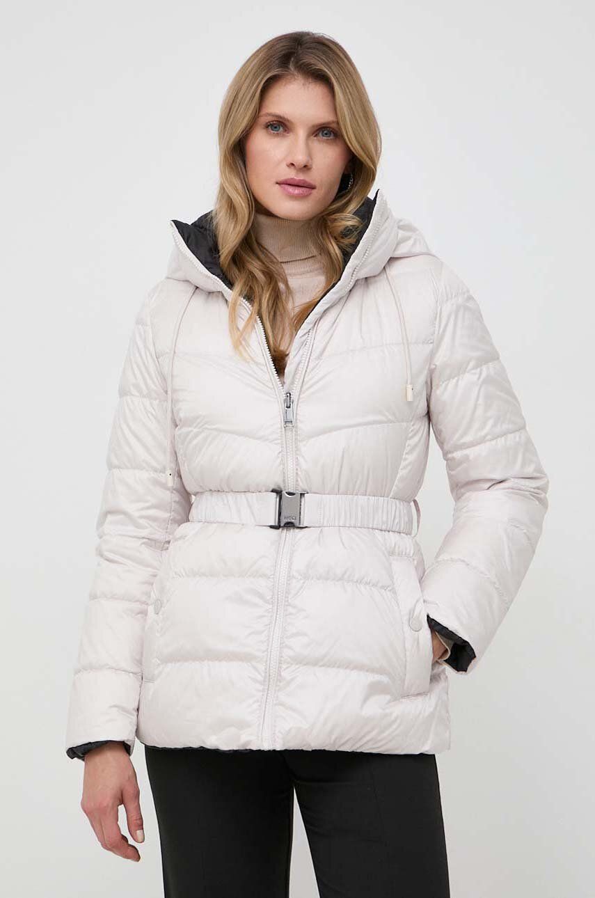 E-shop Oboustranná péřová bunda Weekend Max Mara dámská, béžová barva, zimní