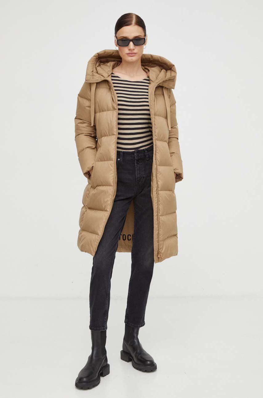 E-shop Péřová bunda Marc O'Polo dámská, béžová barva, zimní