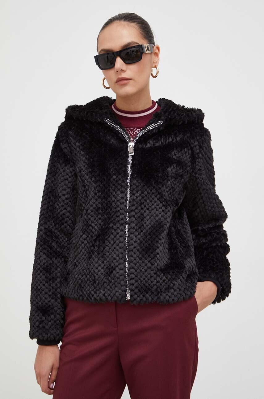 

Куртка Guess жіноча колір чорний перехідна