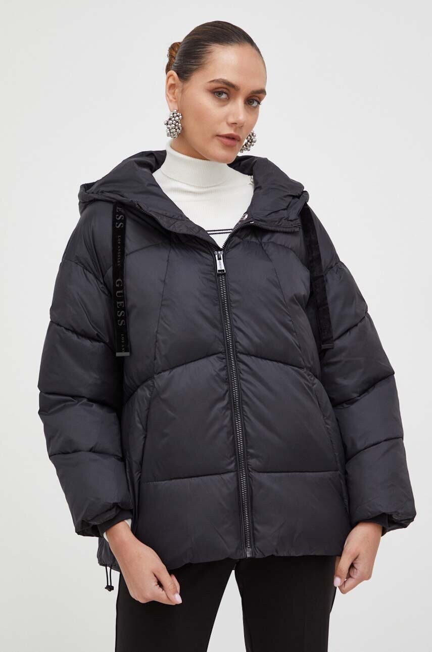 

Куртка Guess жіноча колір чорний зимова