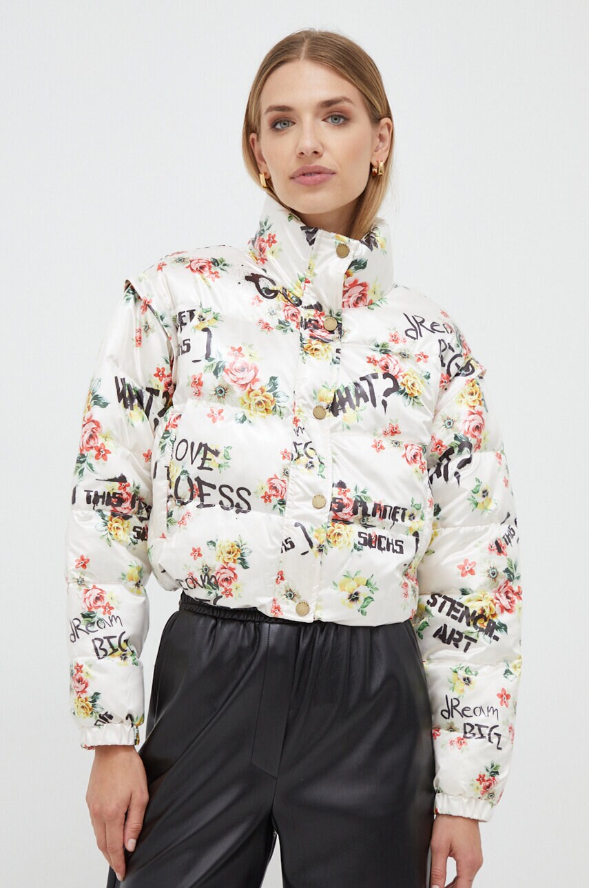 

Куртка Guess Guess x Banksy женская цвет бежевый зимняя oversize